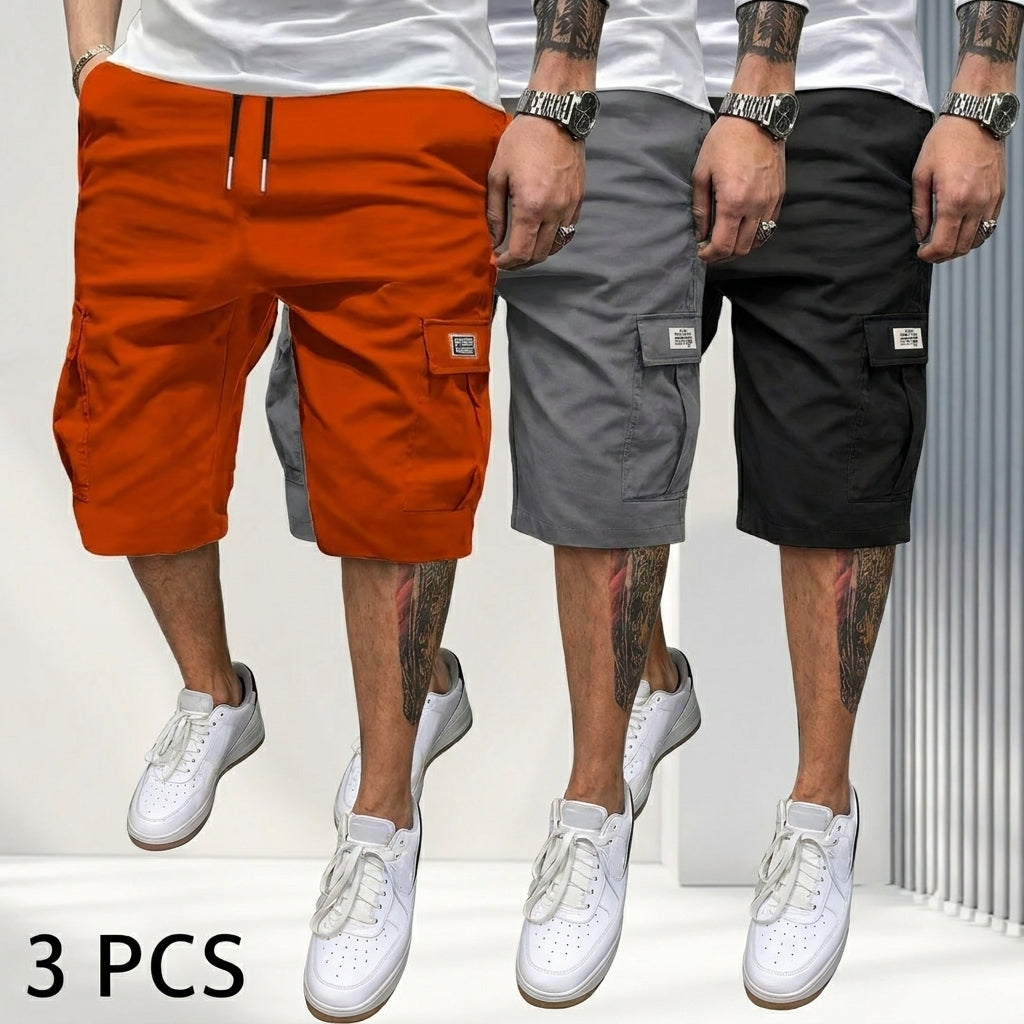 Men's 3-Piece Fitted Casual Shorts Set