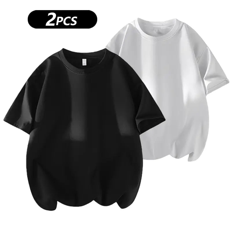 summervibes Men's 3PCS 100% cotton Crew Neck T-Shirts Set - Soft Loose Fit Navy Gray Black Tees for Casual Daily Wear Crewneck Classic