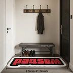 Velvet 1000g+10mm ins trend "WASTED" letter bedside strip carpet black and red contrast color bedroom carpet soft and comfortable living room corridor washable, Machine Washable Rug non-slip