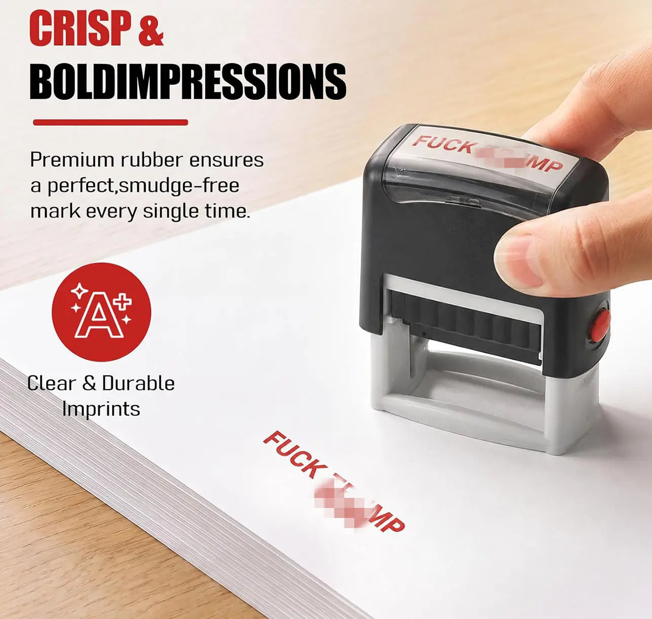 Self-Inking Red Ink Anti-Trump Novelty Stamp