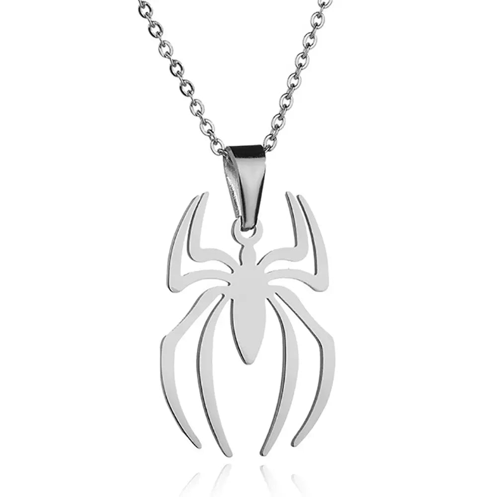 Spider Pendant Titanium Stainless Steel Necklace