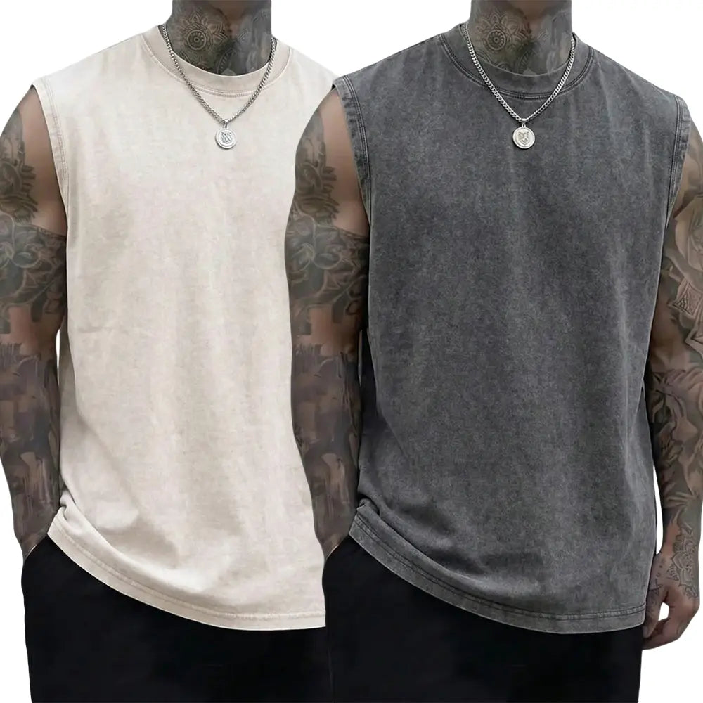 Unisex 3-Pack Vintage Heavyweight Cotton Tank Tops