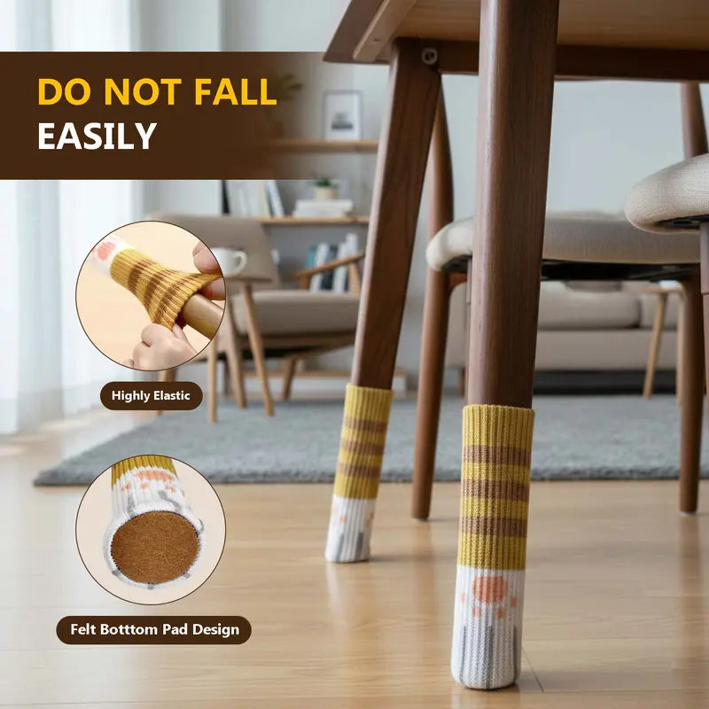 16/24 Pcs Knit Chair Leg Floor Protectors, Anti-Scratch Furniture Leg Protectors for Hardwood Floors, High Stretch Fits Round and Square Legs, Floor Protection, Chair Leg Socks, Chair Socks