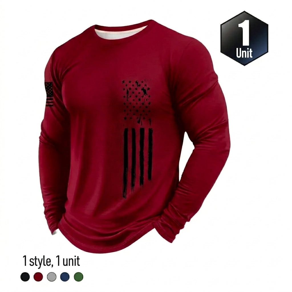 Men's 5-Pack Lightweight Long Sleeve Quick-Dry Athletic Shirts