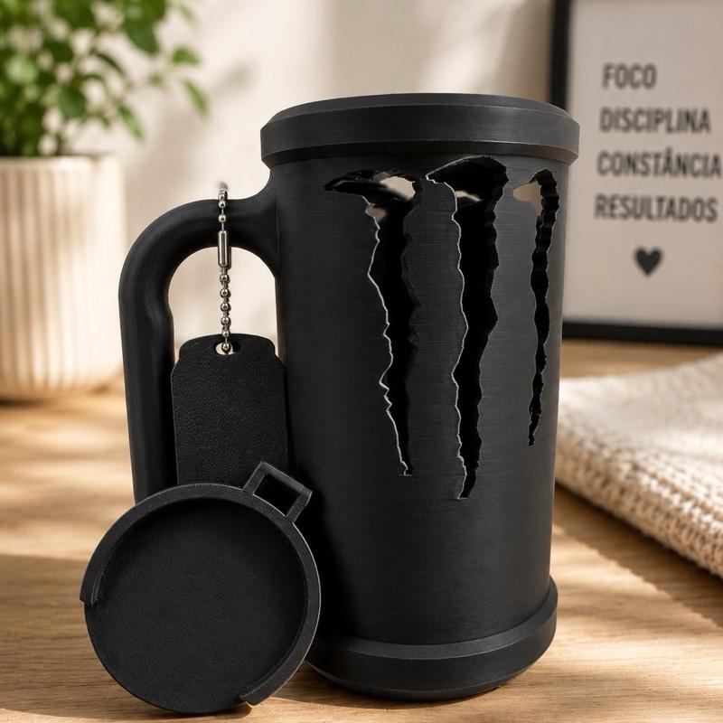 Can Holder with Handle & Keychain – Cute Glow Design kit