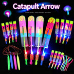Unisex Battery-Powered LED Slingshot Helicopter Kids Toy - 2 Flash Lights, Glow-in-the-Dark Catapult Flying Arrow, Outdoor Summer Backyard Use, Aids Memory Training & Observation, Kids Toys, Memory Training And Observation