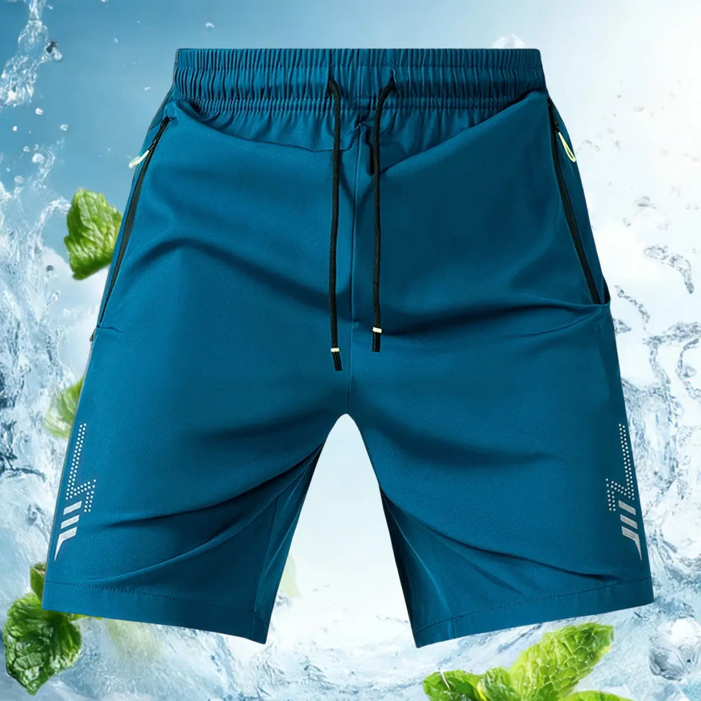 3-Pack Men's Athletic Shorts - Reflective Geometric Prints, Zipper Pockets