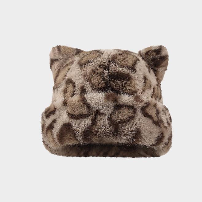Soft Plush Cat Ear Winter Beanie Hat for Women and Teens