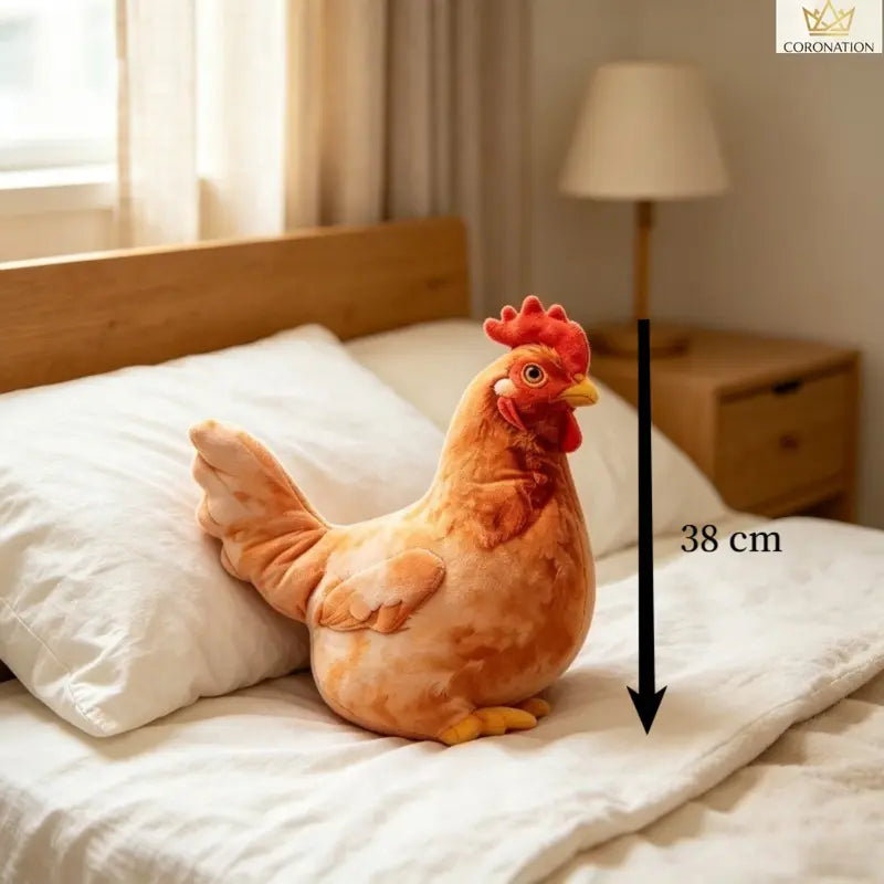 Chicken-Shaped Plush Pillow - Cute Hen Stuffed Animal, Realistic Look Home Decorative Cushion, Soft Furry Cushion, Quirky Hammock/Camping Accessory, Whimsical Unique Room Decor Quirky Gift