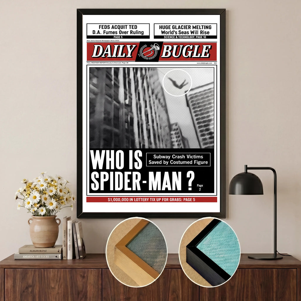 S-M Movie Newspaper Canvas Print Poster for Bedroom Wall Decor