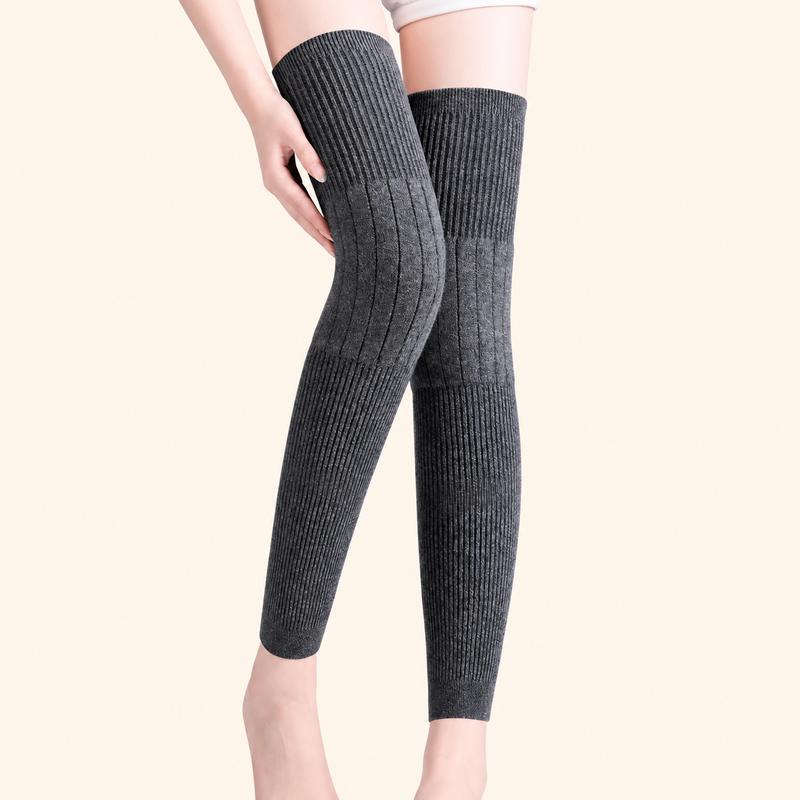 Unisex Long Winter Knee Warmers with Thick Lining and Stretch Fit