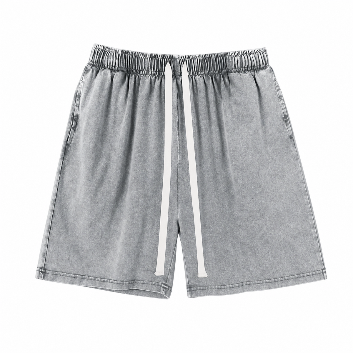 Unisex Vintage Acid Wash Cotton Athletic Sweat Shorts