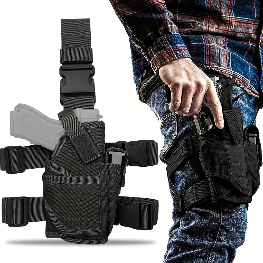 Universal Tactical Right Thigh Leg Holster with Magazine Pouch