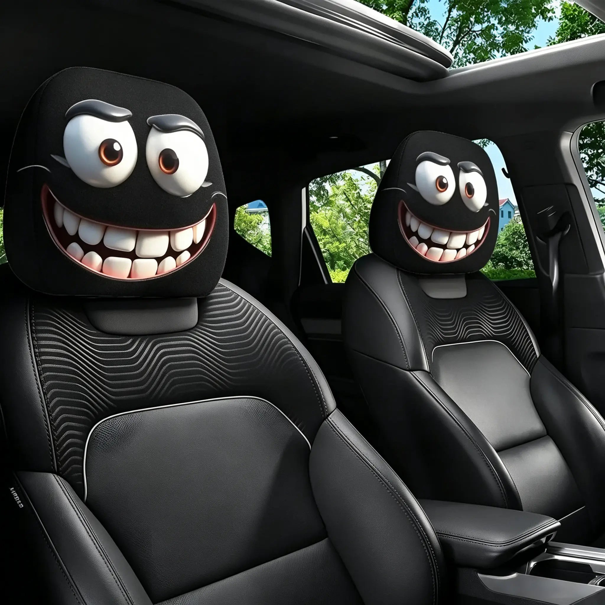 Deals For You Days Mysterious Hooded Figure Headrest Covers 2 Pack, Dark Gothic Style Universal Car Seat Decor, Durable Interior Parts for Daily Commute & Auto Decoration，Universal Auto Seat Accessories，Great Gift for Car Lovers, Cars, Accessories For Car