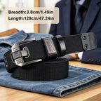 Unisex Minimalist Stylish Waistband Belt (1-Piece), Casual Business Trendy Belt for Women, Buckle-Free Easy Adjustable Holeless Eyelet-Free Cotton-PU Leather Strap, Large Square Alloy Buckle with Brass Accents, Durable Flexible Slip-On, Holiday Gift