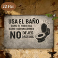Funny Spanish Slogan Metal Bathroom Sign (7.87x11.81 Inch Vintage Toilet Decor)
