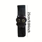 Cute Black Cat Seat Belt Cover, Soft Plush Shoulder Pad Car Accessory