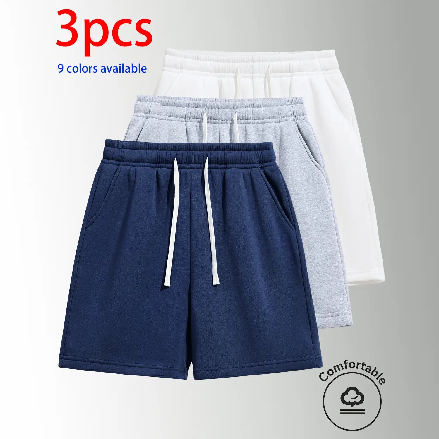 Unisex 3-Pack 5-Inch Drawstring Athletic Shorts: Breathable Running & Casual Shorts
