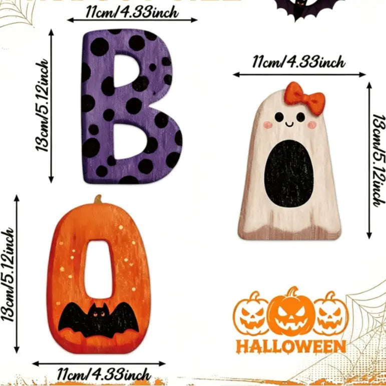 6-Piece Halloween Wooden Tiered Tray Decor Set