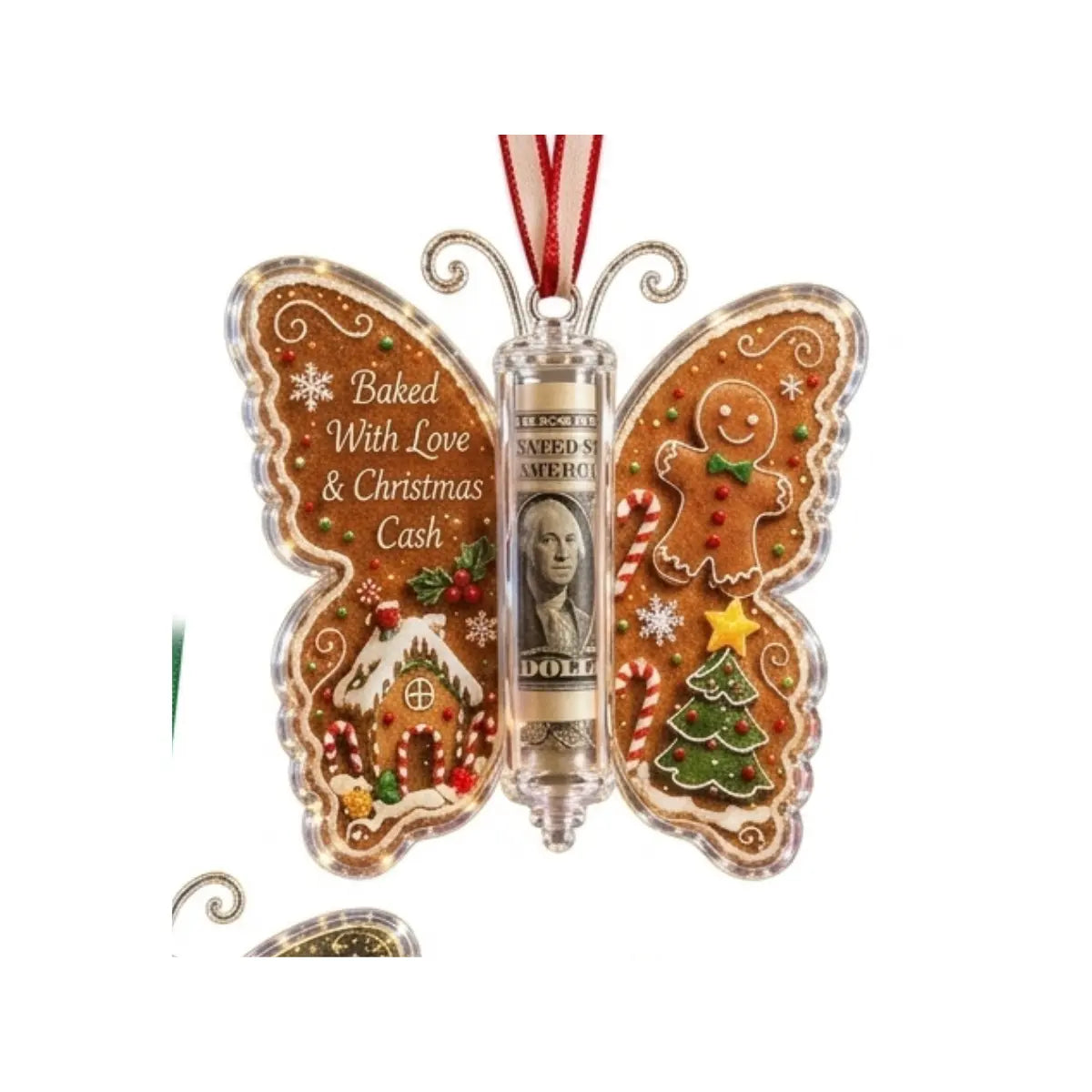 Christmas Acrylic Money Holder Ornaments for Cash Gifts
