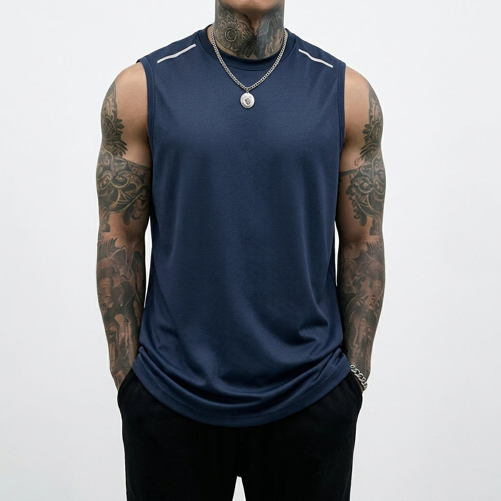 5PCS Men's Sleeveless Sports Tank Tops (Solid Color Gym Shirts)