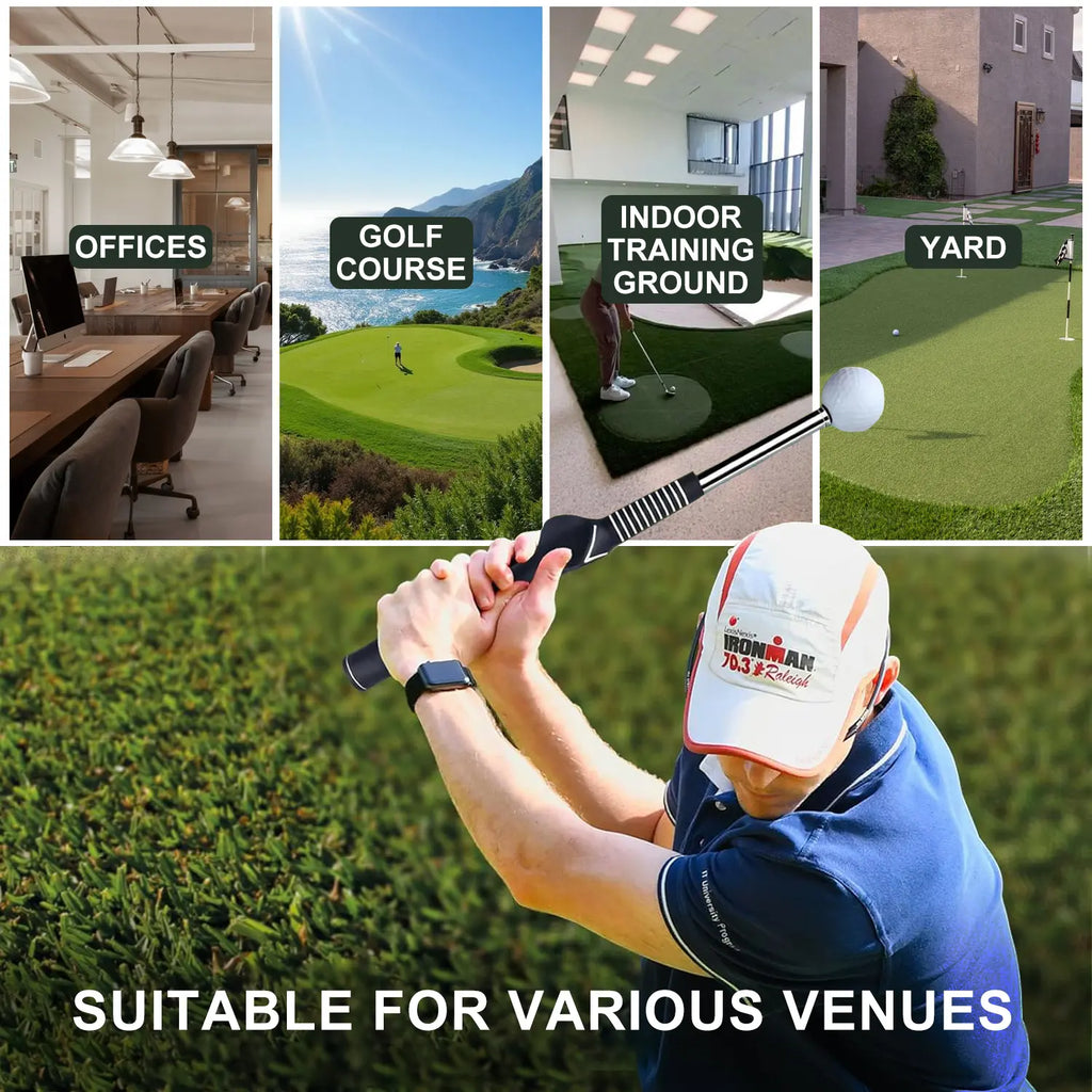 Arttodo Unisex Retractable Golf Swing Trainer - Portable Golf Training Equipment, Telescopic Club, Click Feedback Stick, Grip Aid, Warm-Up Tool, Strength & Tempo Enhancer, Gift for At-Home Use