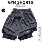 4-Pack Men's 2-in-1 Double-Layer Gym Shorts with Pockets