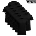 12-Pack $39.99 The more you buy,the lower the price. Stock up! Men's Black Crew Neck T-Shirt,Short Sleeve,Comfort Fit undershirts basic T-shirt Cotton Blend Basic Tee Easy Care Durable  Menswear Top outdoorfun fathersdaygift