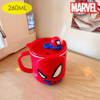 Marvel Officially Licensed Spider-Man 3D Mug, Stainless Steel Insulated Coffee Cup with Lid & Straw, 260ml/320ml, Aesthetic Desk Decor, Back to School Teen Boy Gamer Gift, Heavy Duty Leakproof Travel Tumbler