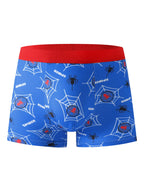 5-Pack Boys' Underwear Set, Spider Print Cartoon Design, Soft & Comfortable, Casual Street Style, Suitable for Ages 4-10, Printed Underwear