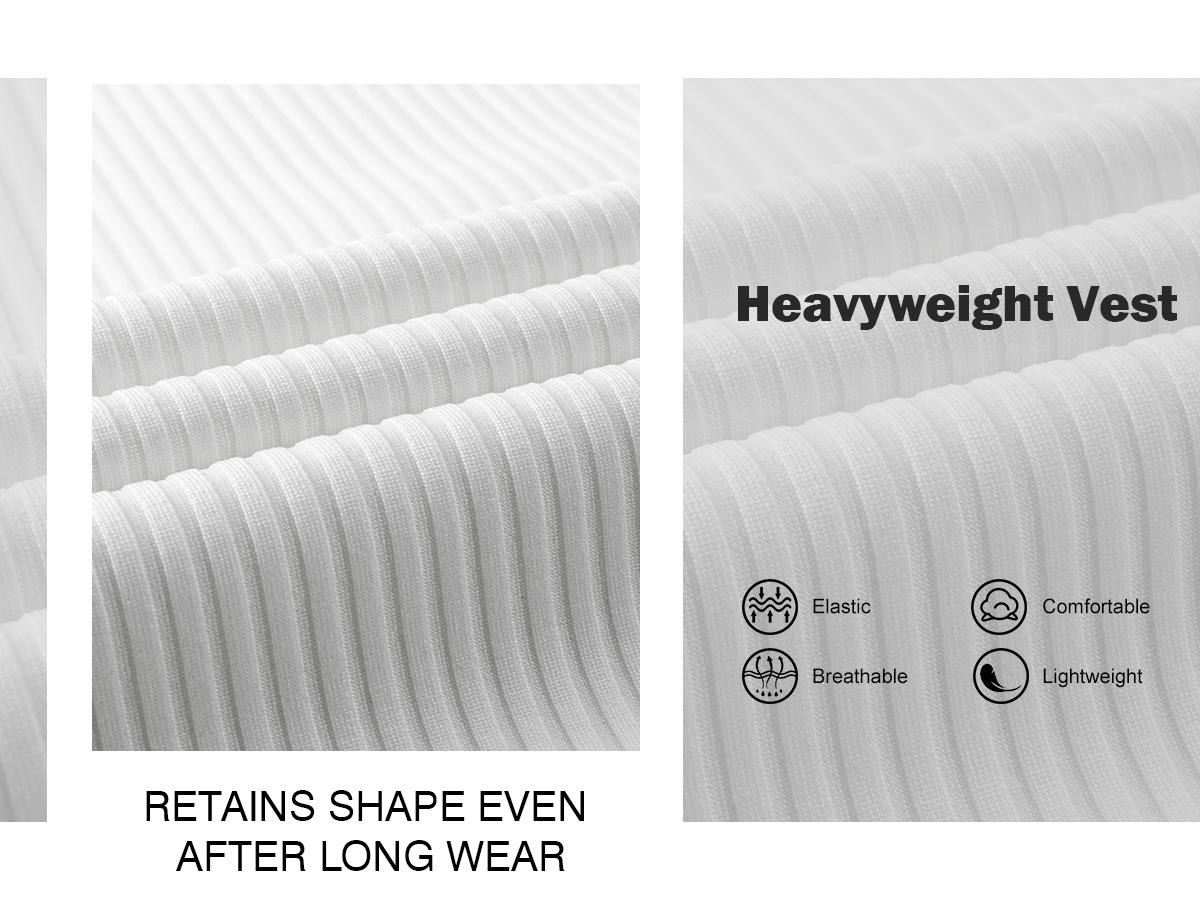 STREVATE Men's Wide Strap Ribbed Tank Top, High Stretch Breathable Muscle Tank, Heavyweight Drapey Fit Gym & Casual Sleeveless Shirt
