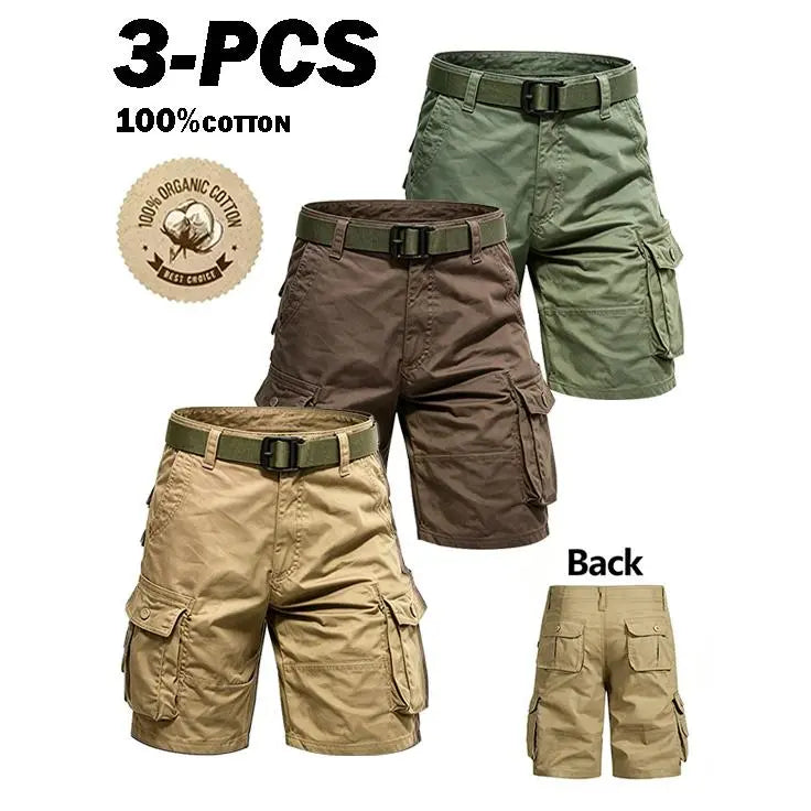 3-Pack Men's Cargo Shorts: Breathable & Durable Outdoor Tactical Shorts