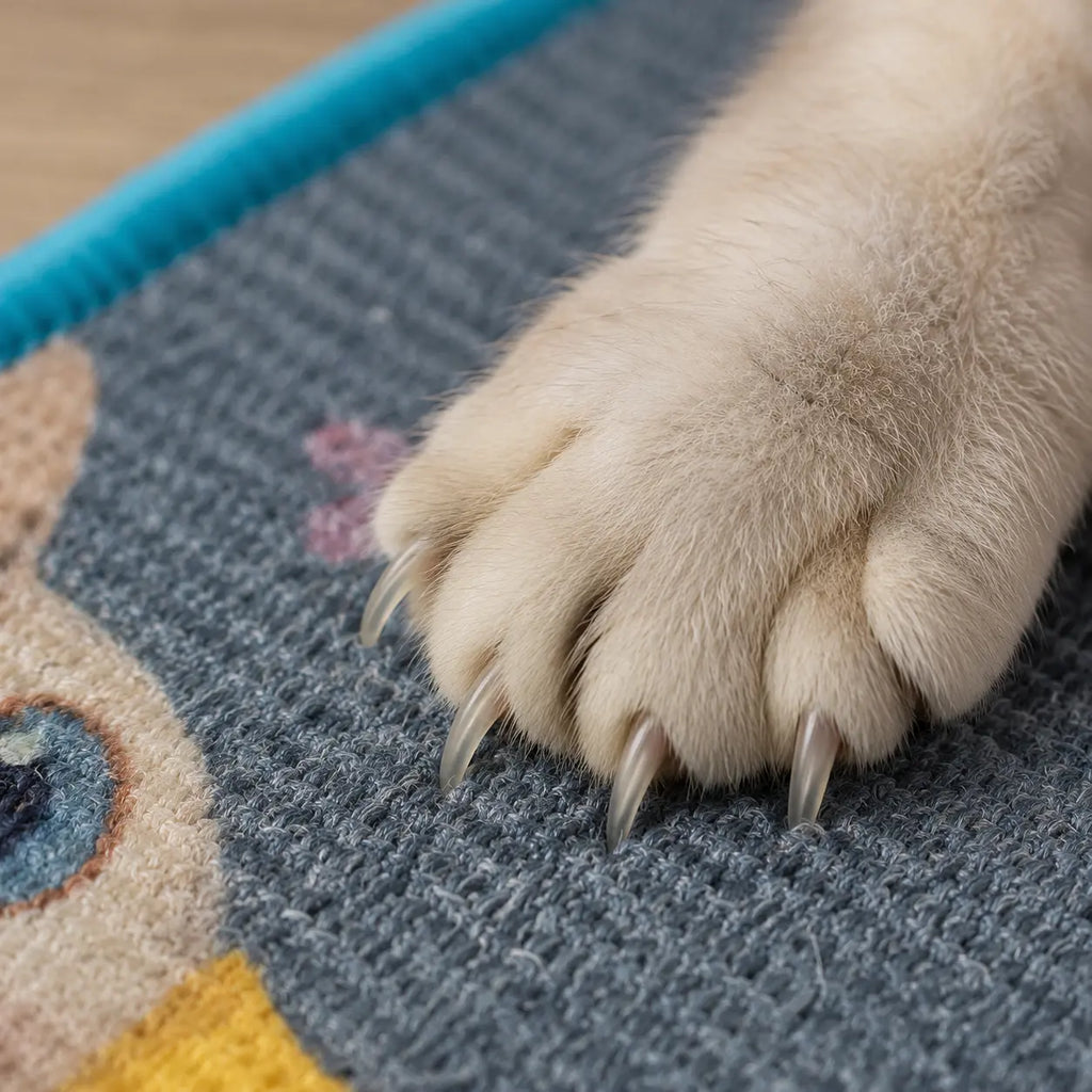 Premium Natural Sisal Cat Scratcher Mat - Indoor Cats Vertical Scratcher, Wall-Mounted Self-Adhesive Pad with Hanging Toy, Furniture Protector for Sofa, Door, Natural Sisal Scratcher