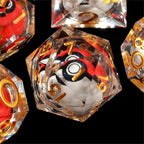 Rotating Eye Dnd Dice Set, 7 Piece Liquid Core Polyhedral Dice Game for Dungeons & Dragons Rpg, Resin Sharp Edge D&d Dice