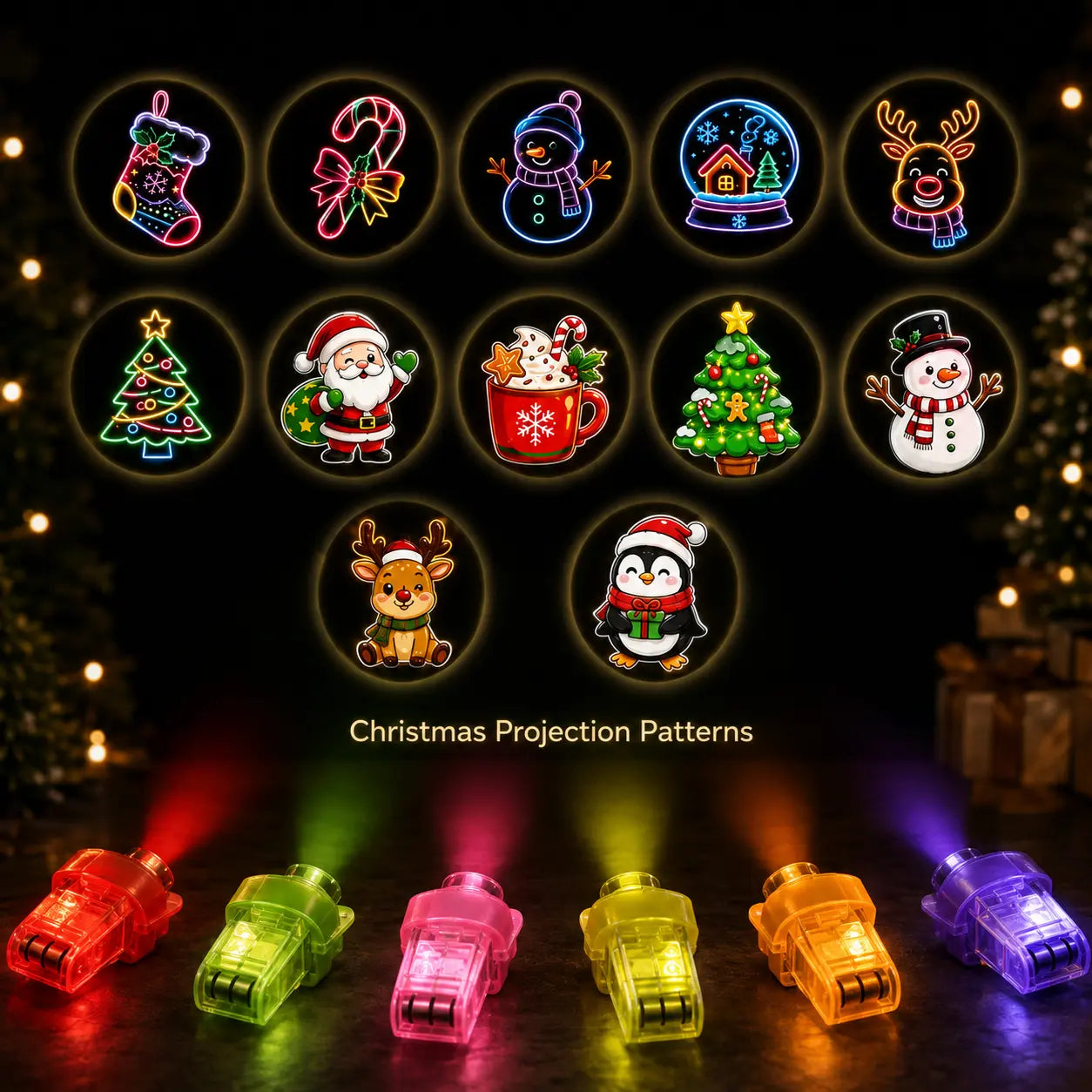 Halloween Finger Projector Rings, LED Light-Up Finger Toys, Random Pattern Assortment, Spooky Projection Party Favors for Kids, Trick-or-Treat Goodie Bag Fillers & Halloween Party Supplies