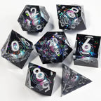 Rotating Eye Dnd Dice Set, 7 Piece Liquid Core Polyhedral Dice Game for Dungeons & Dragons Rpg, Resin Sharp Edge D&d Dice