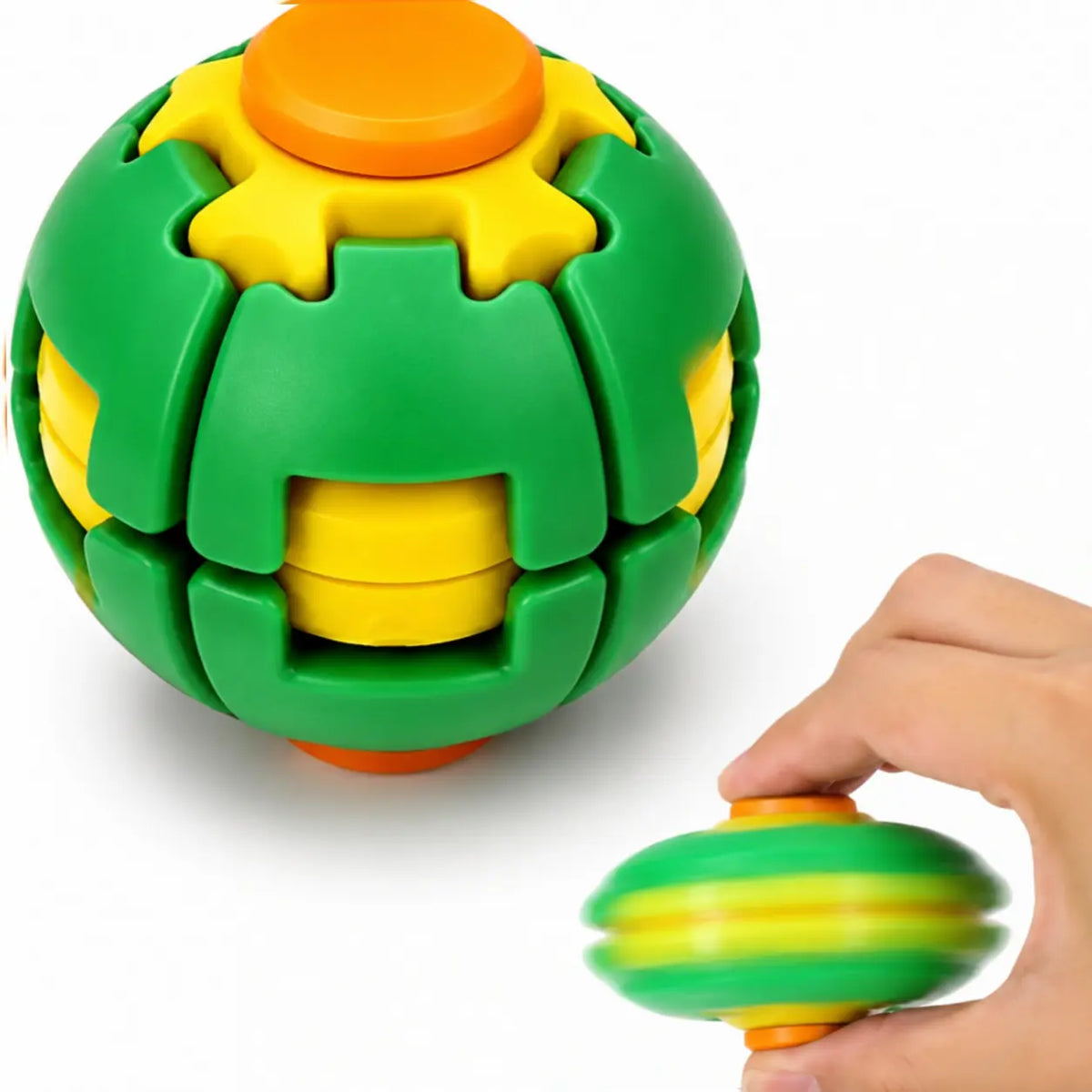 3D Printed Press-to-Spin Fidget Ball – Sensory Gyro Desk Toy for Stress & ADHD Relief
