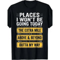 Men's Funny "Places I Won't Be Going Today" T-Shirt - Humorous Slogan Print, Soft Breathable Round Neck Short Sleeve Tee Suitable for Casual Wear