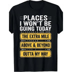 Men's Funny "Places I Won't Be Going Today" T-Shirt - Humorous Slogan Print, Soft Breathable Round Neck Short Sleeve Tee Suitable for Casual Wear