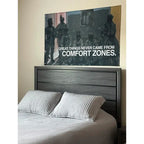 "No Comfort Zones" Motivational Durable Tapestry - Home Decor Item, Hanging Wall Art, College Flag Banner, Room Decor, Living Room Display, Outdoors Use Accessory