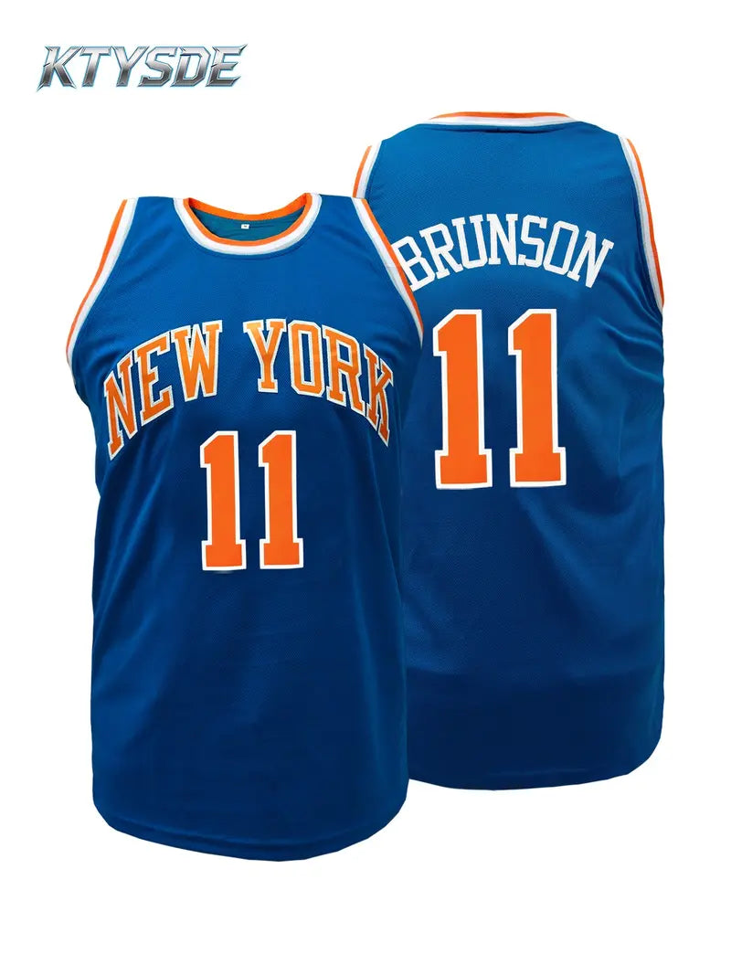 KTYSDE Men's New York Basketball Jersey Brunson 11 Stitched Breathable Sports Vest Game Day Fan Gift