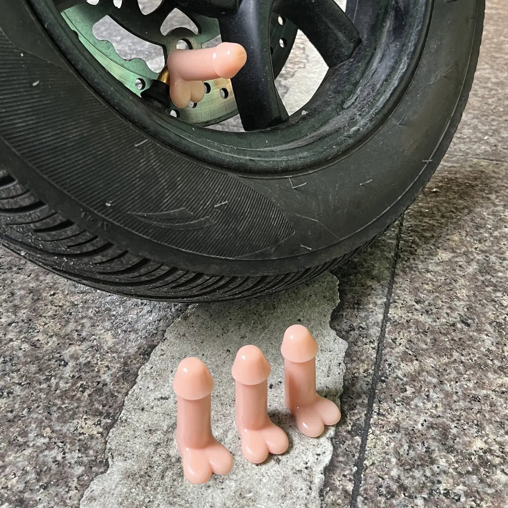 4-PCS Creative Funny Valve Stem Caps,Dustproof and Waterproof, Durable  , Suitable for Cars/Bikes/Motorcycles,Funny,eye-catching, and works!