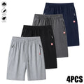 4-Piece Men's Summer Breathable Sports Shorts with Zipper Pockets