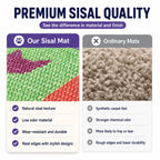 Premium Natural Sisal Cat Scratcher Mat - Indoor Cats Vertical Scratcher, Wall-Mounted Self-Adhesive Pad with Hanging Toy, Furniture Protector for Sofa, Door, Natural Sisal Scratcher