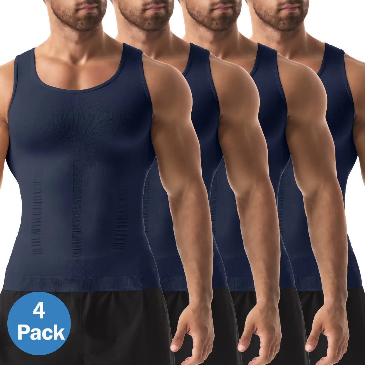 1/2/3/4 Pack Menswear Shapewear Compression Tank Top Daily Casual Undershirt Tummy Control Workout Underwear Shirt Body Shaper Breathable Elastic Soft Stretchy Fabric Sports Sleeveless Fitted
