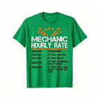 Summer t Shirts Funny Mechanic Hourly Rate Auto Repair Mechanic Labor Rates T-Shirt