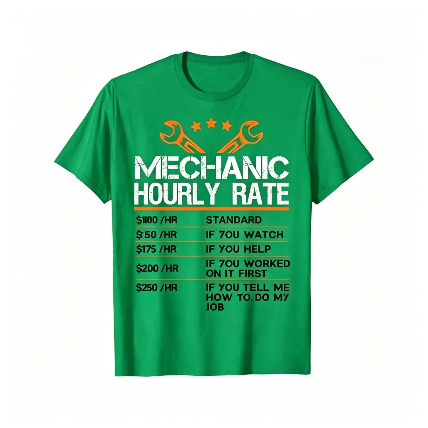 Summer t Shirts Funny Mechanic Hourly Rate Auto Repair Mechanic Labor Rates T-Shirt