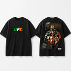 Men's UFC 329 Black Conor McGregor T-Shirt, The Notorious UFC Graphic Tee, UFC MMA Shirt, Gift for Fighters, Sports Apparel,Regular,Grunge