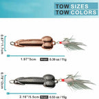 4PCS Fishing Spoon Lures With Reflective Flash Action and Sharp Treble Hooks, Topwater Metal Casting Baits for Bass, Trout and Predator Fish, Freshwater and Saltwater Fishing Gear, Tackle Box Essential for Anglers
