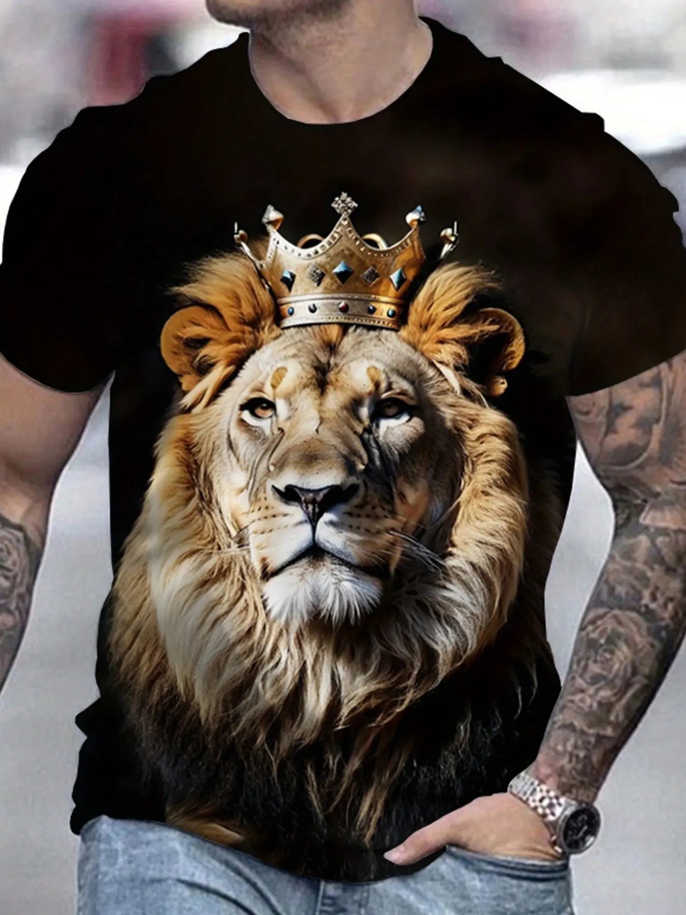 Men's Panther Graphic Short Sleeve Fitted Tee, Casual Streetwear, Trendy Cool Design, Essential Fashion Top for All Seasons